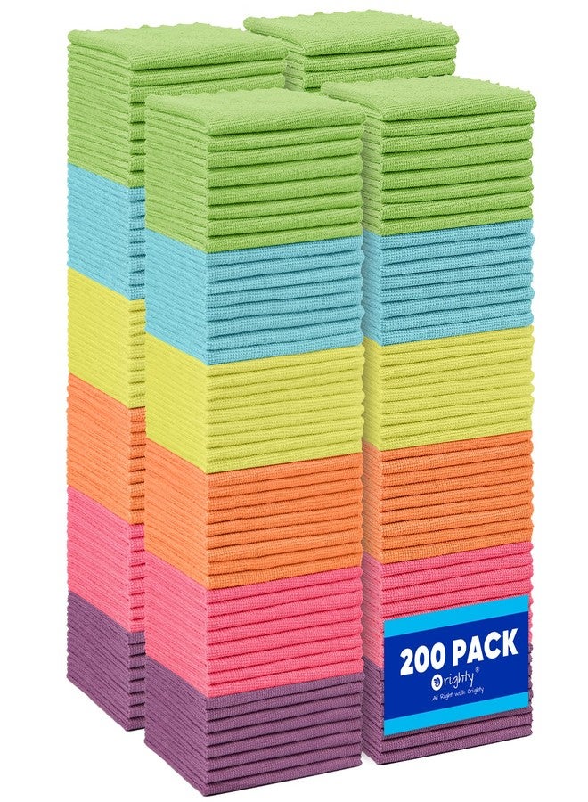 Orighty Microfiber Cleaning Cloth, 200 Pack Highly Absorbent Cleaning Supplies, Lint Free Kitchen Towels Cleaning Rags, Microfiber Towels for Cars, House, Window, 12x11 inch - Image 1